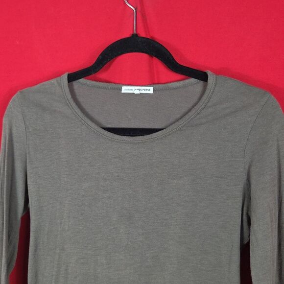 JAMES PERSE Cotton Jersey‎ Long Sleeve Top Womens Size 2 Medium - Picture 2 of 5